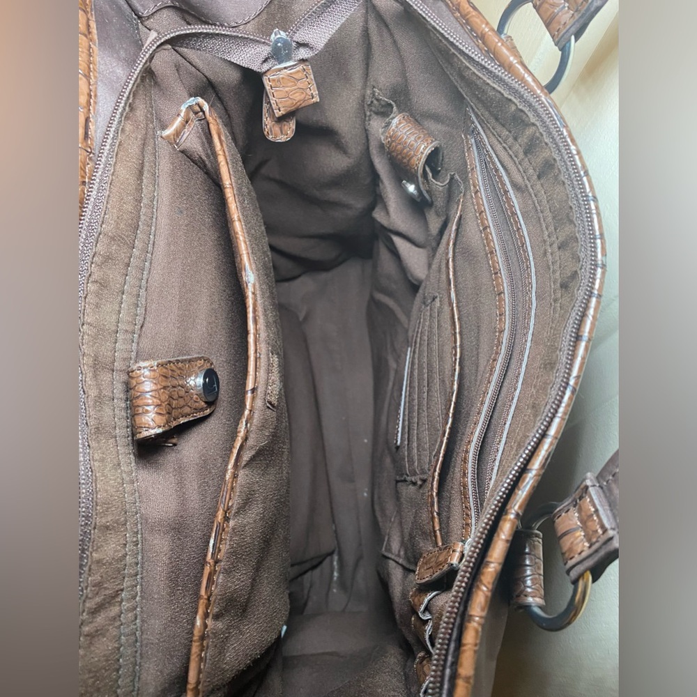 Vintage Liz Claiborne Large Chestnut Brown Soft Leather Shoulder Tote Bag - Picture 5 of 6